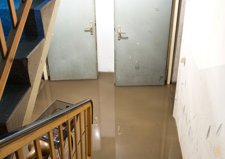 Flooded basement that needs waterproofing